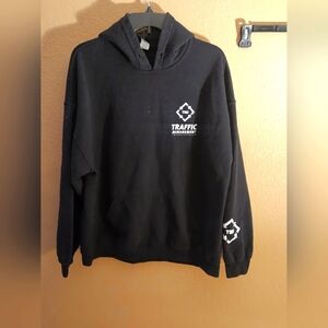 TMI TRAFFFIC MANAGEMENT INCORPORATED BLACK HOODED SWEATER Sz XL